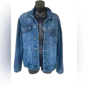 21 Men American Brand denim dark blue wash jacket size Small gently used